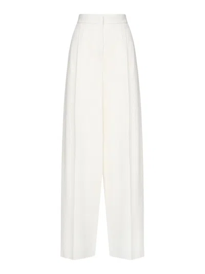 Max Mara Wide-leg Cady Pants In White