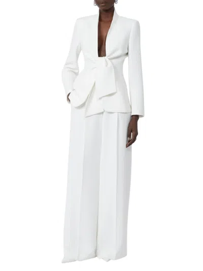 Max Mara Wide-leg Cady Trousers In White