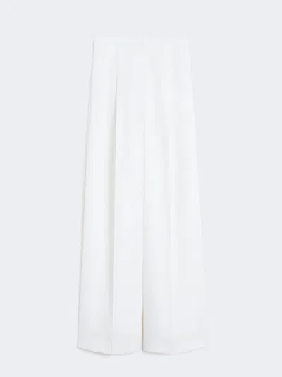 Max Mara Wide-leg Cady Trousers In White