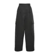 Max Mara Wide-leg Cargo Trousers In Black