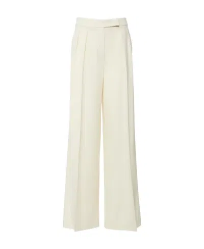 Max Mara Wide-leg Casual Pants In White