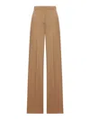 Max Mara Wool High Waist Wide-leg Trousers In Brown