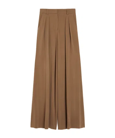 Max Mara Wide-leg Casual Pants In Brown