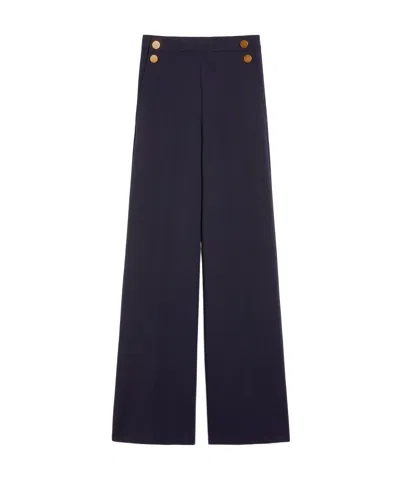 Max Mara Wide-leg Casual Pants In Black