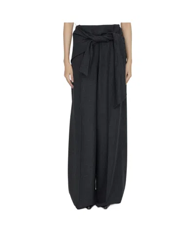Max Mara Wide-leg Casual Pants In Black