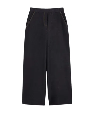 Max Mara Wide-leg Casual Pants In Black