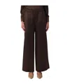 Max Mara Esperia Cotton Blend Poplin Pants In Dark Brown