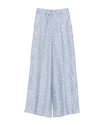 Max Mara Wide-leg Casual Pants In Blue