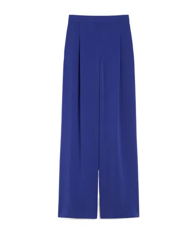 Max Mara Wide Leg Casual Pants In Blue