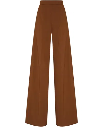Max Mara Wide-leg Casual Pants In Brown
