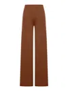 Max Mara Wide-leg High-rise Trousers Seam Detail In Brown