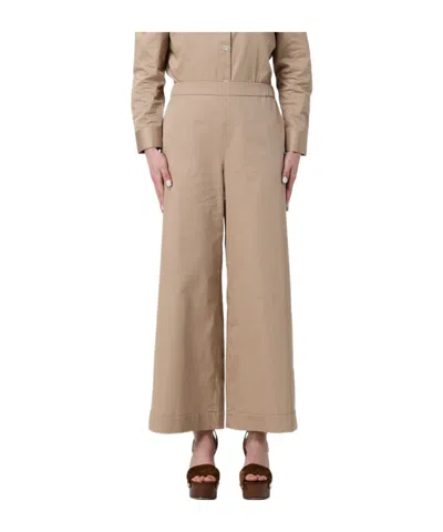 Max Mara Wide-leg Casual Pants In Brown