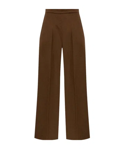 Max Mara Wide-leg Casual Pants In Brown