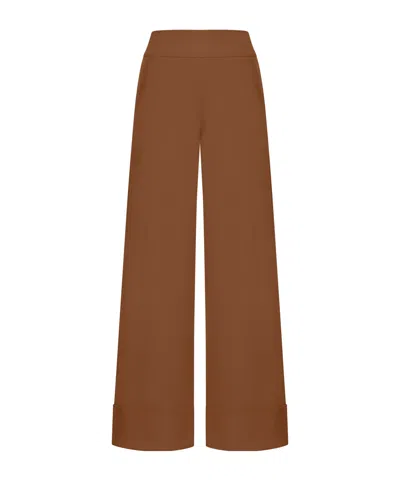 Max Mara Wide-leg Casual Pants In Brown