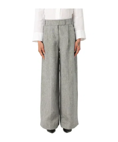 Max Mara Wide-leg Casual Pants In Gray