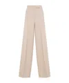Max Mara High-waisted Wide-leg Trousers With Sharp Pleats In Nude