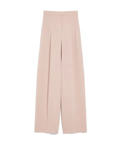 Max Mara Lino High-waisted Pants In Pink