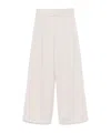 Max Mara Wide-leg Linen Trousers With Pockets In White