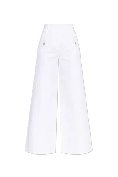 Max Mara Memore Wide-leg Trousers In White