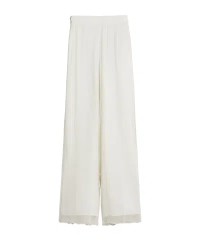 Max Mara Wide-leg Casual Pants In White
