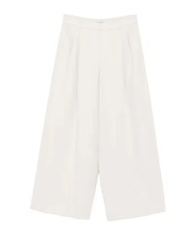 Max Mara Wide-leg Casual Pants In White