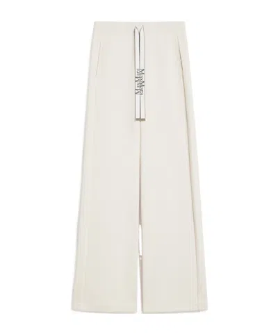 Max Mara Wide-leg Casual Pants In White