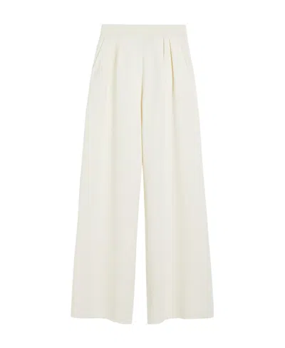 Max Mara Wide-leg Casual Pants In White