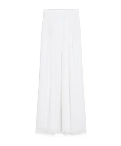 Max Mara Wide-leg Casual Pants In White