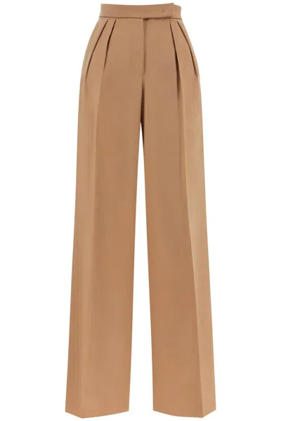 Max Mara 'wide-leg Cool Wool Trousers 'r In Brown
