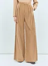 Max Mara Lvr Exclusive Camel Flannel Wide Pants In Camel