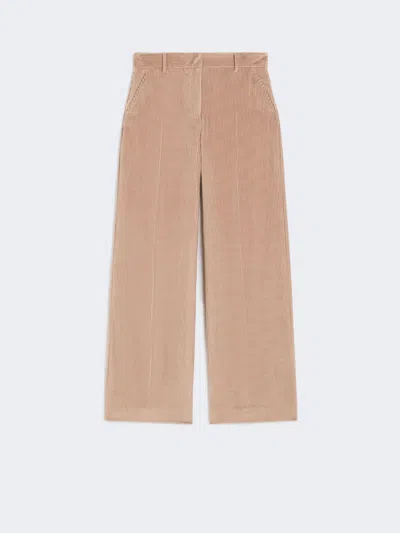 Max Mara Wide-leg Corduroy Trousers In Pink