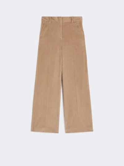 Max Mara Wide-leg Corduroy Trousers In Brown