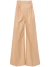 Max Mara Pleat-detailing Palazzo Pants In Brown