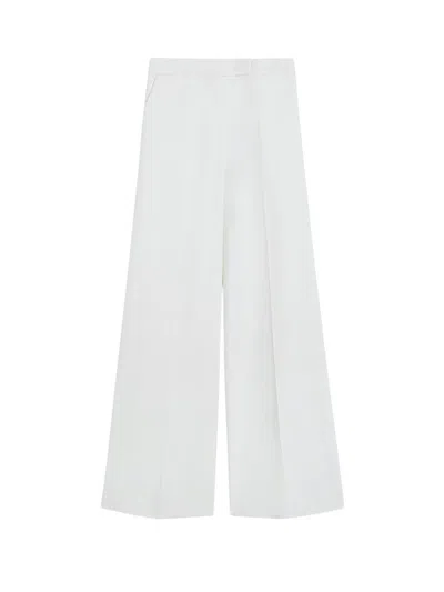 Max Mara Wide-leg Cotton Trousers In White