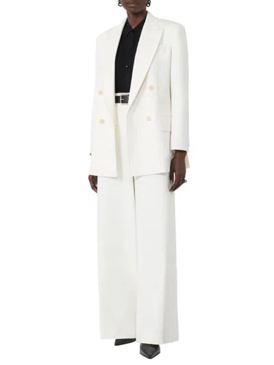 Max Mara Wide-leg Cotton Trousers In White