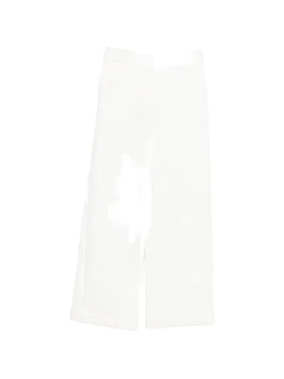 Max Mara Wide-leg Cotton Trousers In White