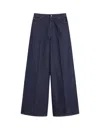 Max Mara Wide Leg Denim Trousers Featuring Pockets In Blue