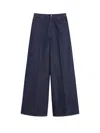 Max Mara Wide Leg Denim Trousers Featuring Pockets In Blue