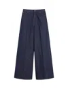 Max Mara Wide Leg Denim Trousers Featuring Pockets In Blue