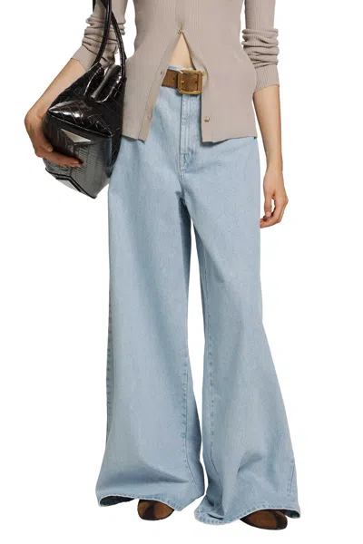 Max Mara Wide Leg Denim Jeans In Blue