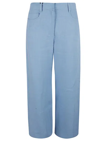 Max Mara Wide-leg Flaxlinen Trousers With Tailored Waistband