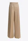 Max Mara Wide-leg High-rise Pants In Nude