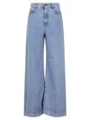Max Mara Wide-leg High-waist Denim Jeans With Subtle Stitching In Blue
