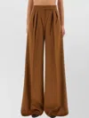 Max Mara Wide Leg High Waist Trousers In Brown
