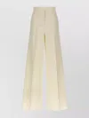 Max Mara Wide Leg High Waist Trousers With Pleated Front In Multi