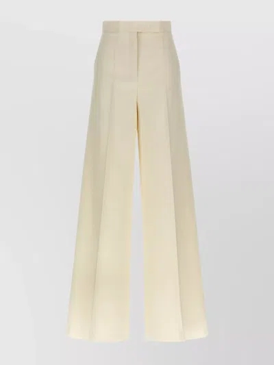 MAX MARA WIDE LEG HIGH WAIST TROUSERS WITH PLEATED FRONT