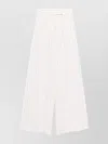 Max Mara Wide-leg High Waist Trousers With Vertical Stripes In White