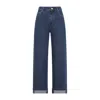 Max Mara Wide-leg High-waisted Jeans With Rolled Cuffs And Five-pocket Styling