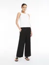 Max Mara Wide-leg Linen And Cotton Trousers In Black