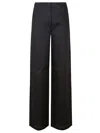Max Mara Wide-leg Linen Trousers With Relaxed Silhouette In Black